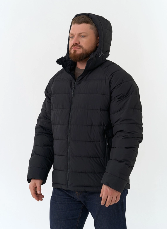 Мужской пуховик с капюшоном  фото