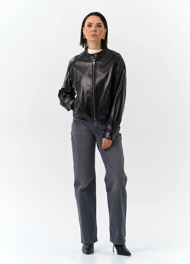 Женская короткая куртка из натуральной кожи  модель № 32530 универмаг малина