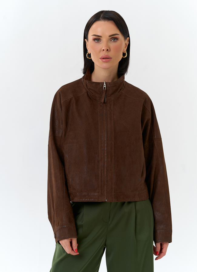 Женская двухсторонняя куртка из натуральной кожи модель № 32537 в рассрочку