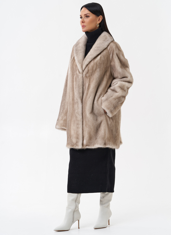 Норковая шуба с воротником