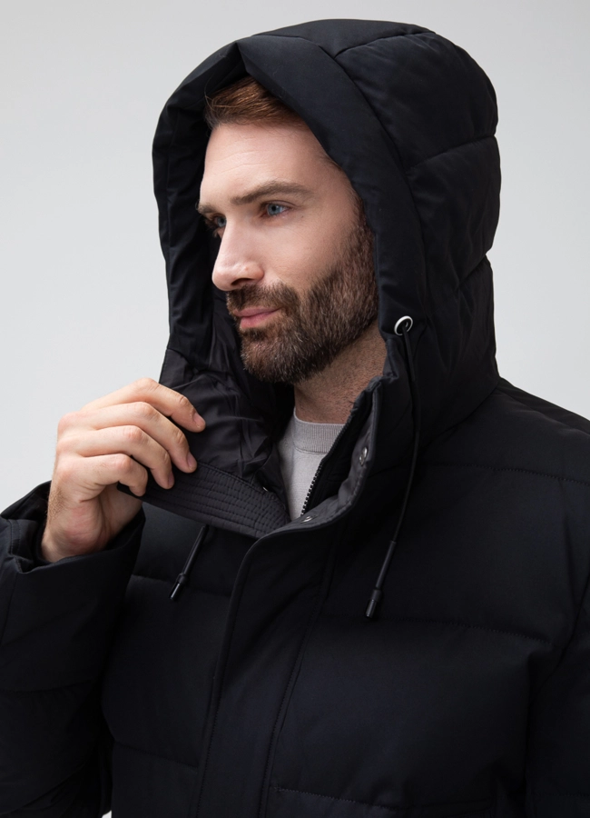 Мужской пуховик с капюшоном  модель № 27995 универмаг малина фото