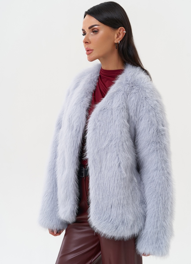 Короткая женская шуба из эко меха модель № 31258 универмаг малина