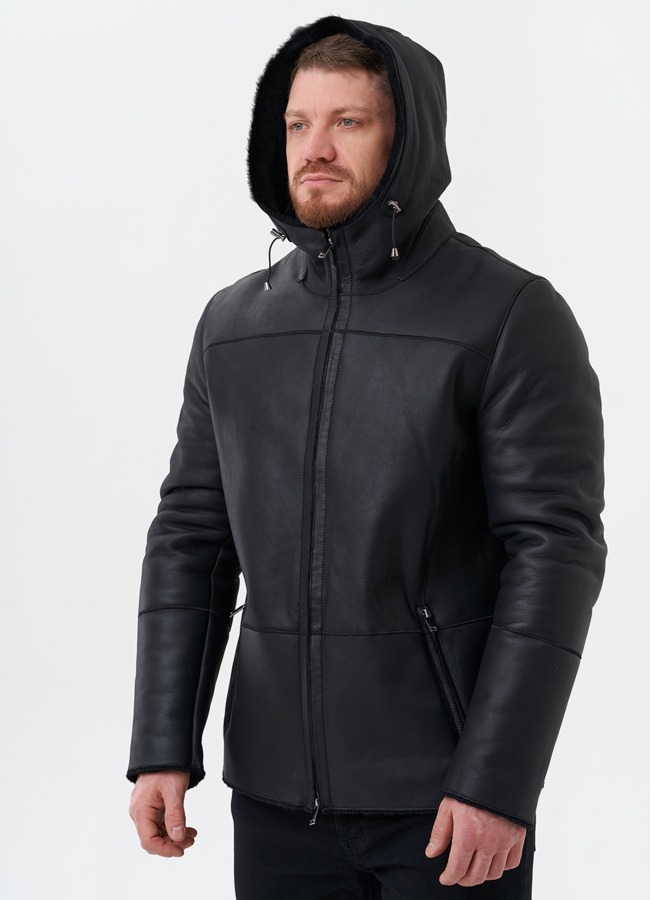 Мужская дубленка  модель № 29052 универмаг малина