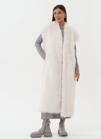 Удлиненный жилет из экомеха