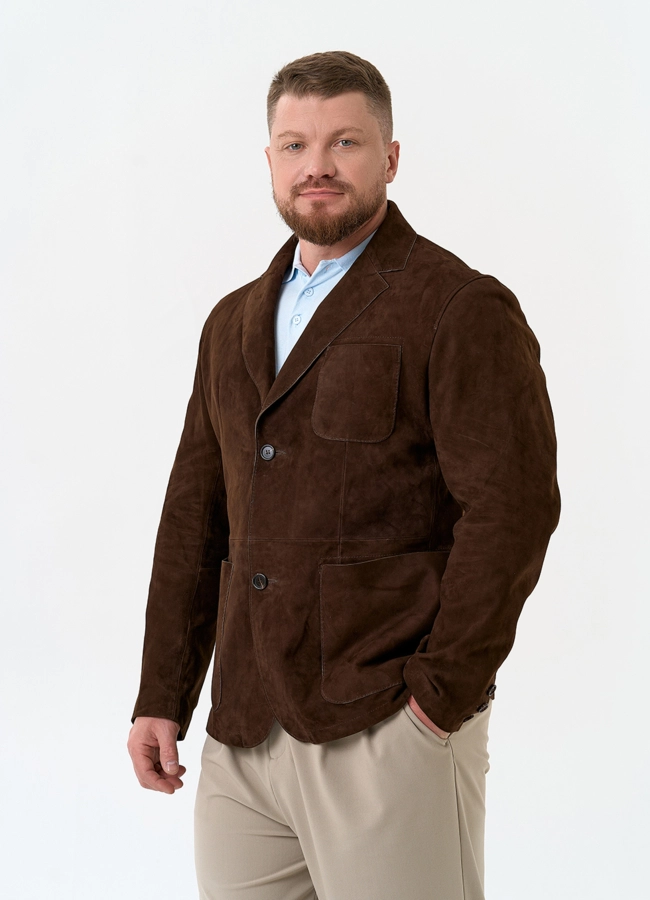 Мужской пиджак из натуральной замши модель № 32745 универмаг малина