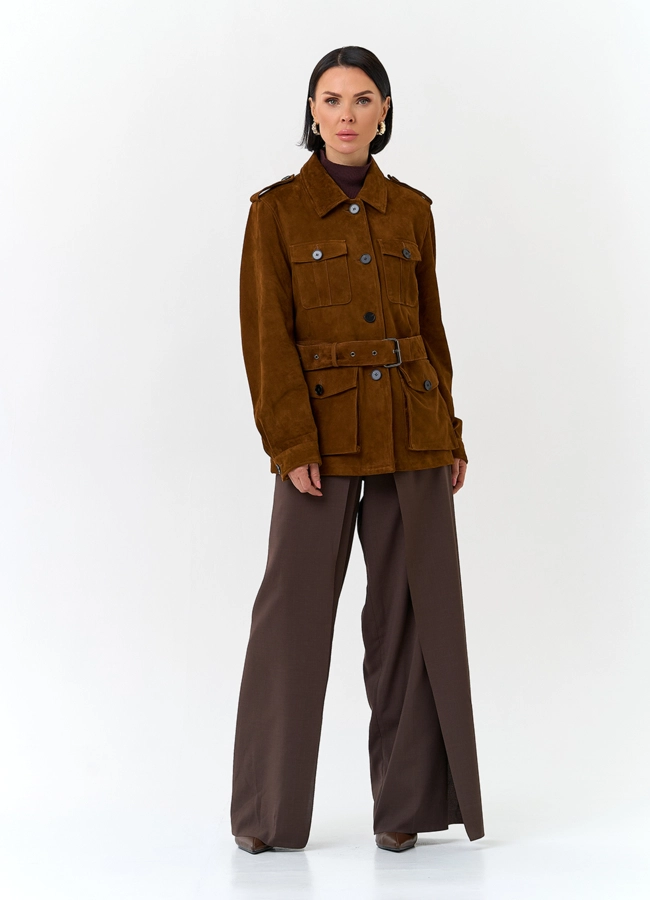 Куртка - сафари женская из натуральной замши модель № 29922 универмаг малина