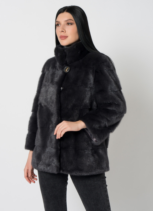 Куртка из норки в сером цвете модель № 25394 универмаг малина