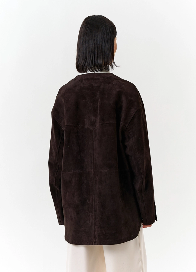 Удлиненная куртка из натуральной замши модель № 32534 в кредит фото