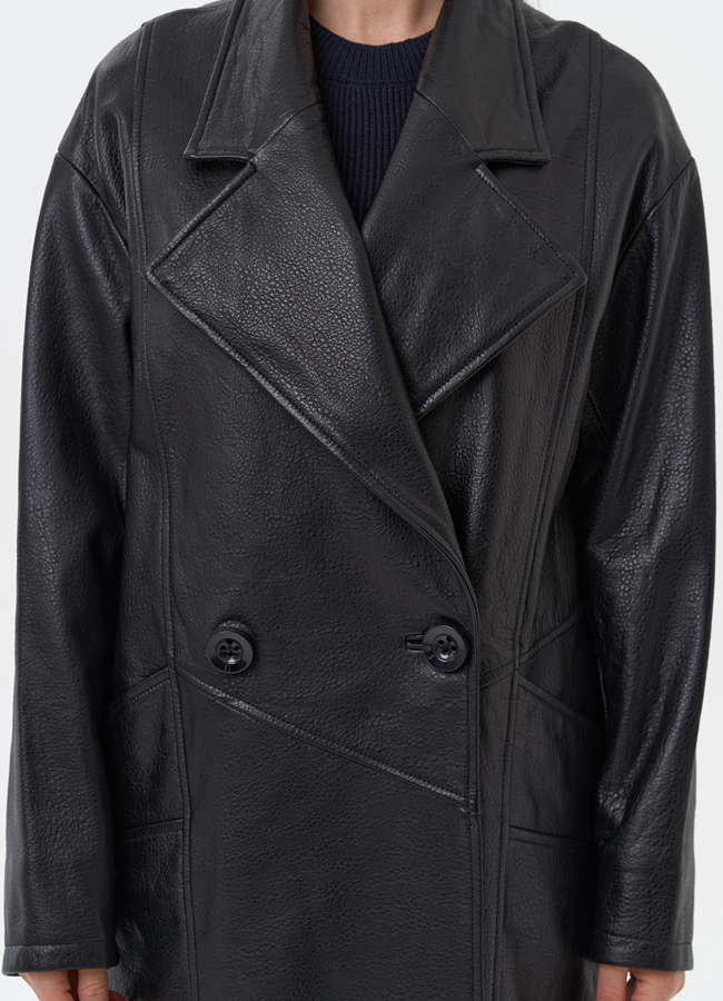 Плащ женский длинный из натуральной кожи модель № 4447 в рассрочку