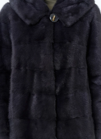 Норковая шуба трансформер с капюшоном фото