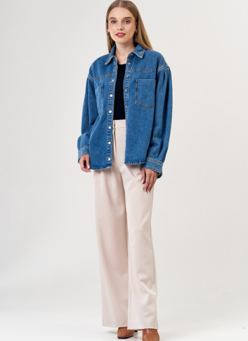 Куртка джинсовая синего цвета