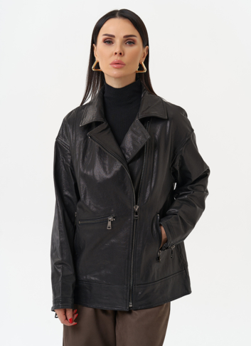 Женская косуха оверсайз черного цвета