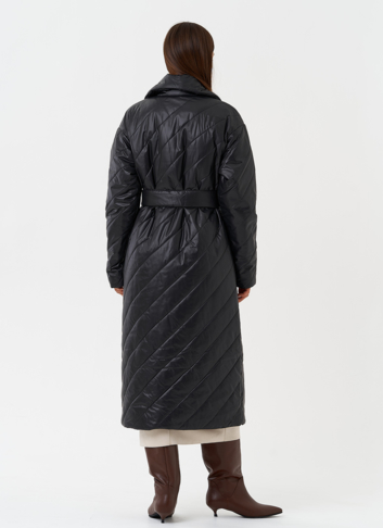 Стеганый пуховик с английским воротником