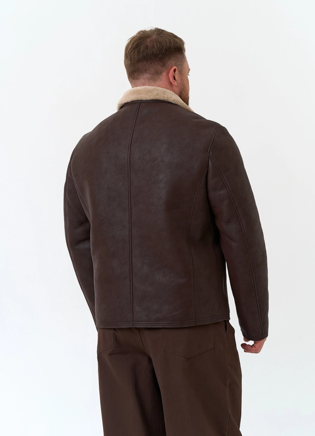 фото Мужская дубленка из эко замши модель № 34090 фото