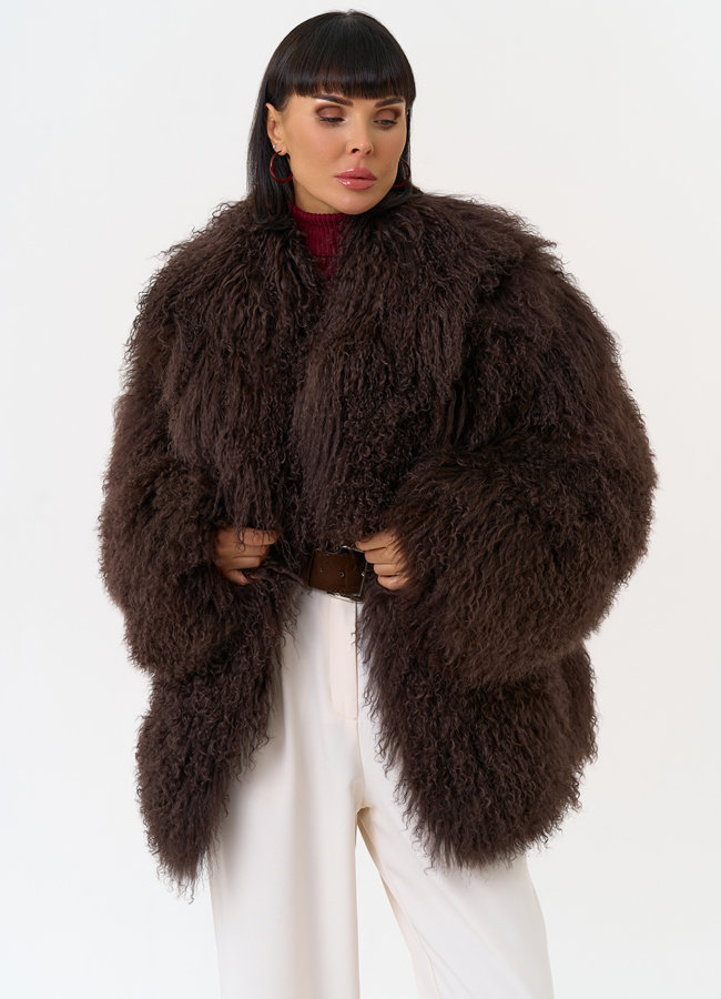 Женская шуба из меха ламы модель № 30635 в рассрочку