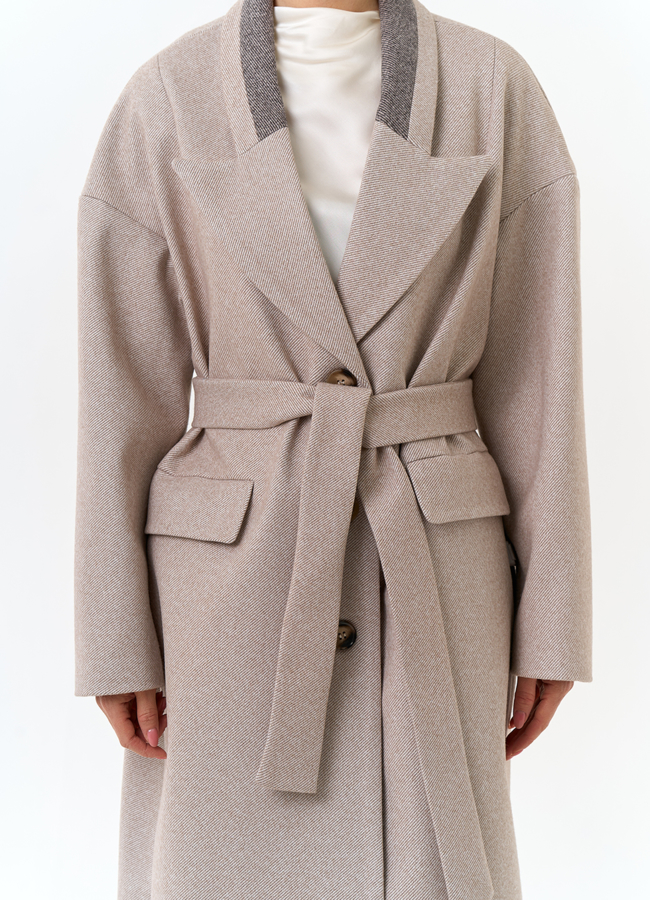 Женское пальто с акцентным воротником модель № 32812 универмаг малина