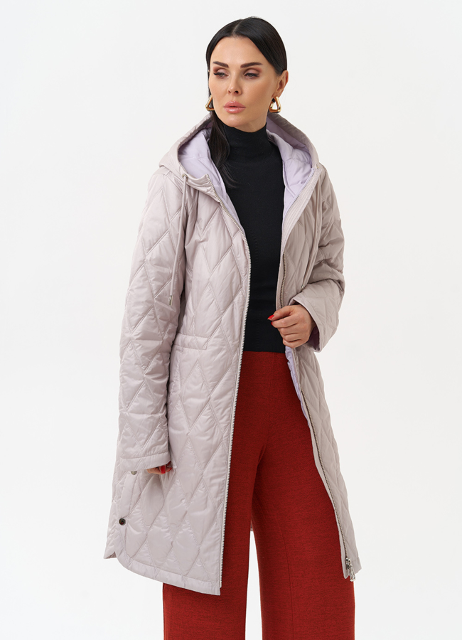 фото Женское утепленное полупальто с капюшоном модель № 29937