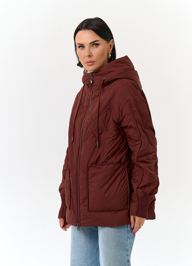 Женская куртка с капюшоном модель № 32567 универмаг малина