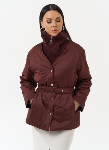 Женская утепленная куртка с поясом