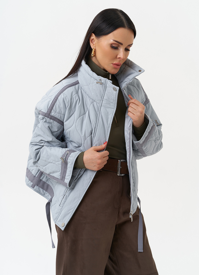 Короткая куртка с воротником стойкой модель № 30048 универмаг малина