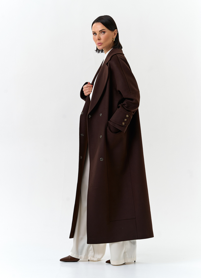 Женское длинное пальто с английским воротником модель № 32646 универмаг малина