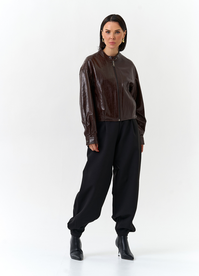 Женская короткая куртка из натуральной кожи модель № 32529 универмаг малина