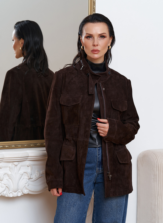 Замшевая куртка сафари