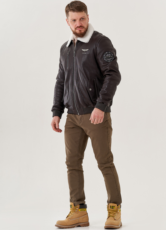 фото Мужская дубленка - пилот  модель № 79297