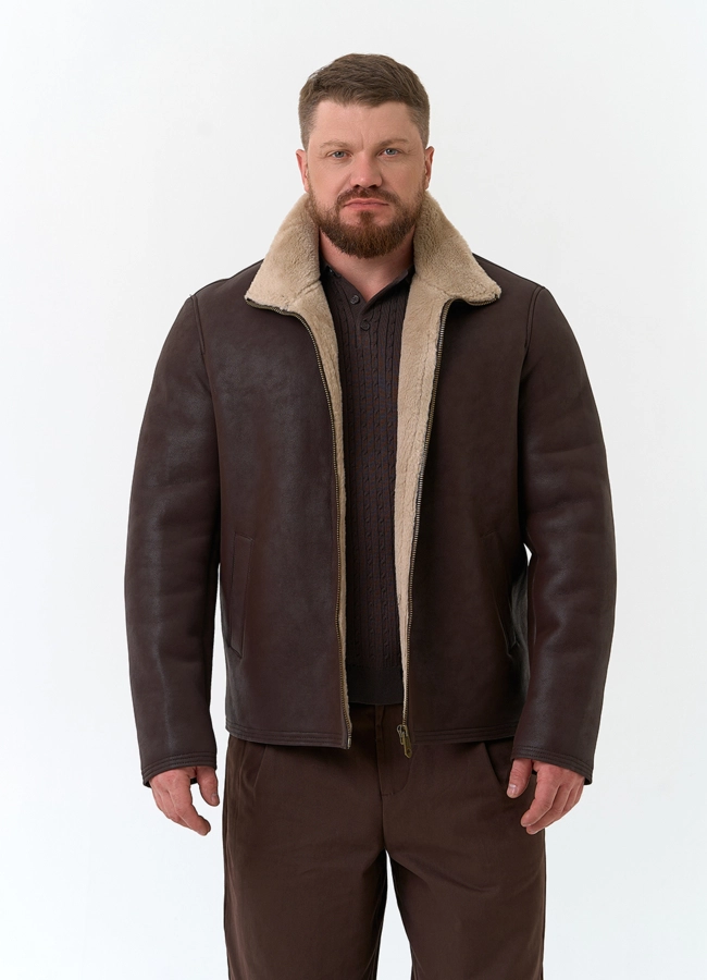 Мужская дубленка из эко замши модель № 34090 универмаг малина фото
