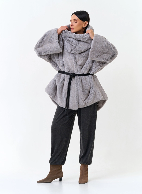 Женский снуд из эко меха фото