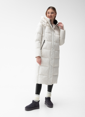 Женский пуховик с капюшоном 